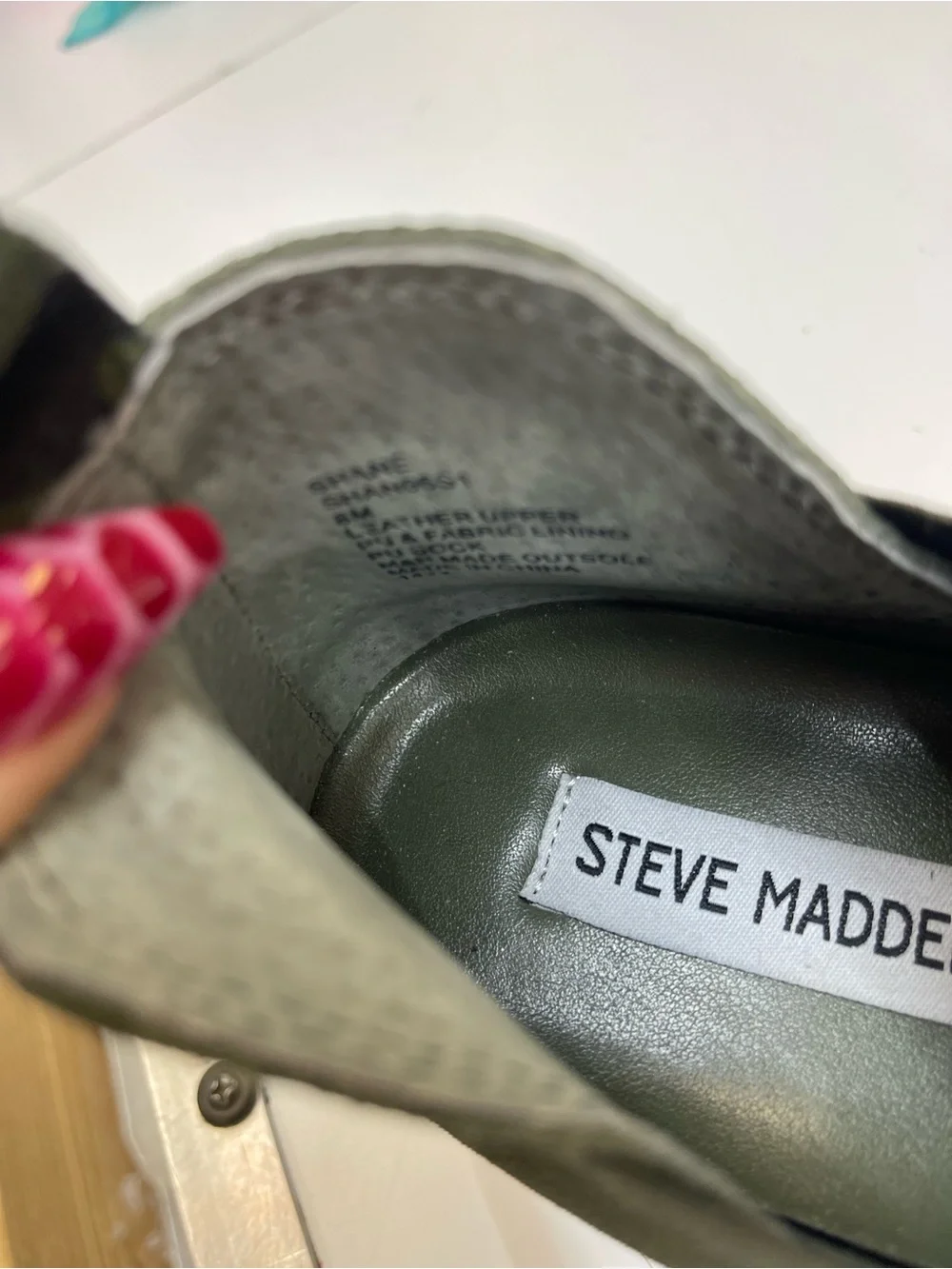 Steve Madden Green Camo Wedge Slip-On Sneakers